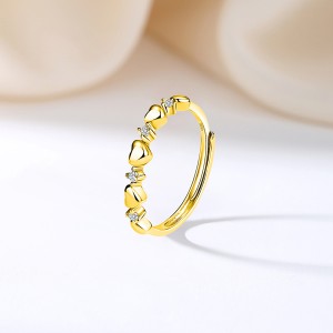 925 Sterling Silver Adjustable Open Heart Ring 70100333