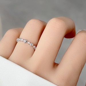 925 Sterling Silver Adjustable Open Heart Ring 70100333