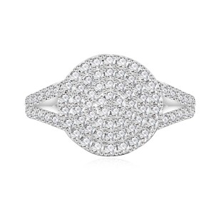 925 Sterling Silver Full Pave CZ Statement Ring 70100338