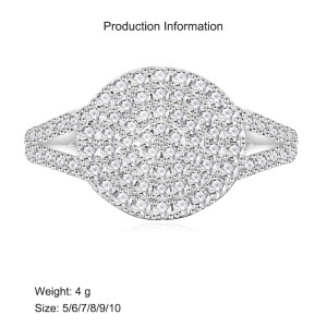 925 Sterling Silver Full Pave CZ Statement Ring 70100338