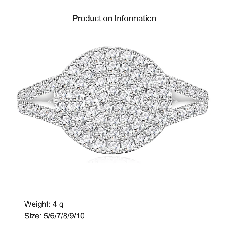 925 Sterling Silver Full Pave CZ Statement Ring 70100338 - image2
