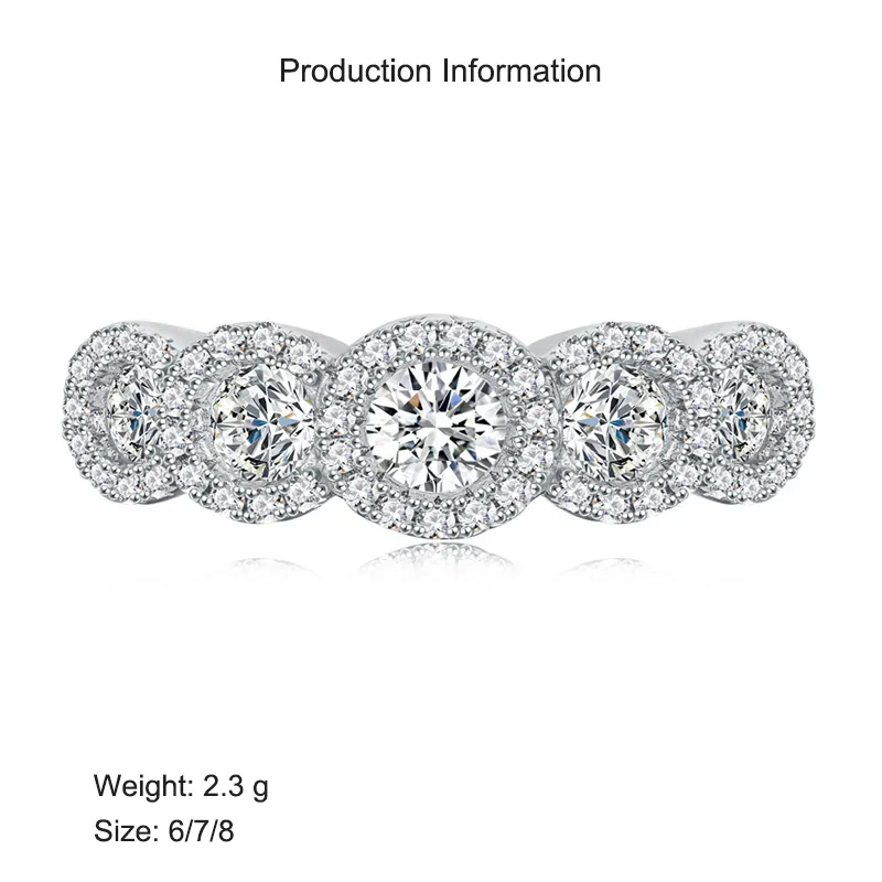 925 Sterling Silver Round Halo CZ Band Ring 70100339 - image2