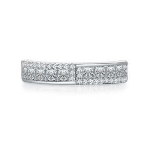 925 Sterling Silver Full  CZ Statement Stackable Ring 70100346