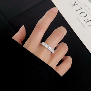 925 Sterling Silver Full  CZ Statement Stackable Ring 70100346