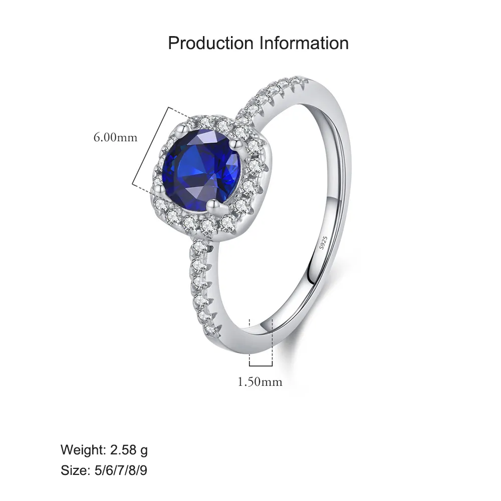 925 Sterling Silver Vintage-Inspired Sapphire Blue CZ Ring 70100358 - image2
