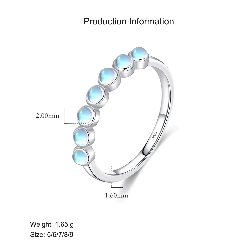 925 Sterling Silver Moonstone Stacking Ring 70100359 - image2