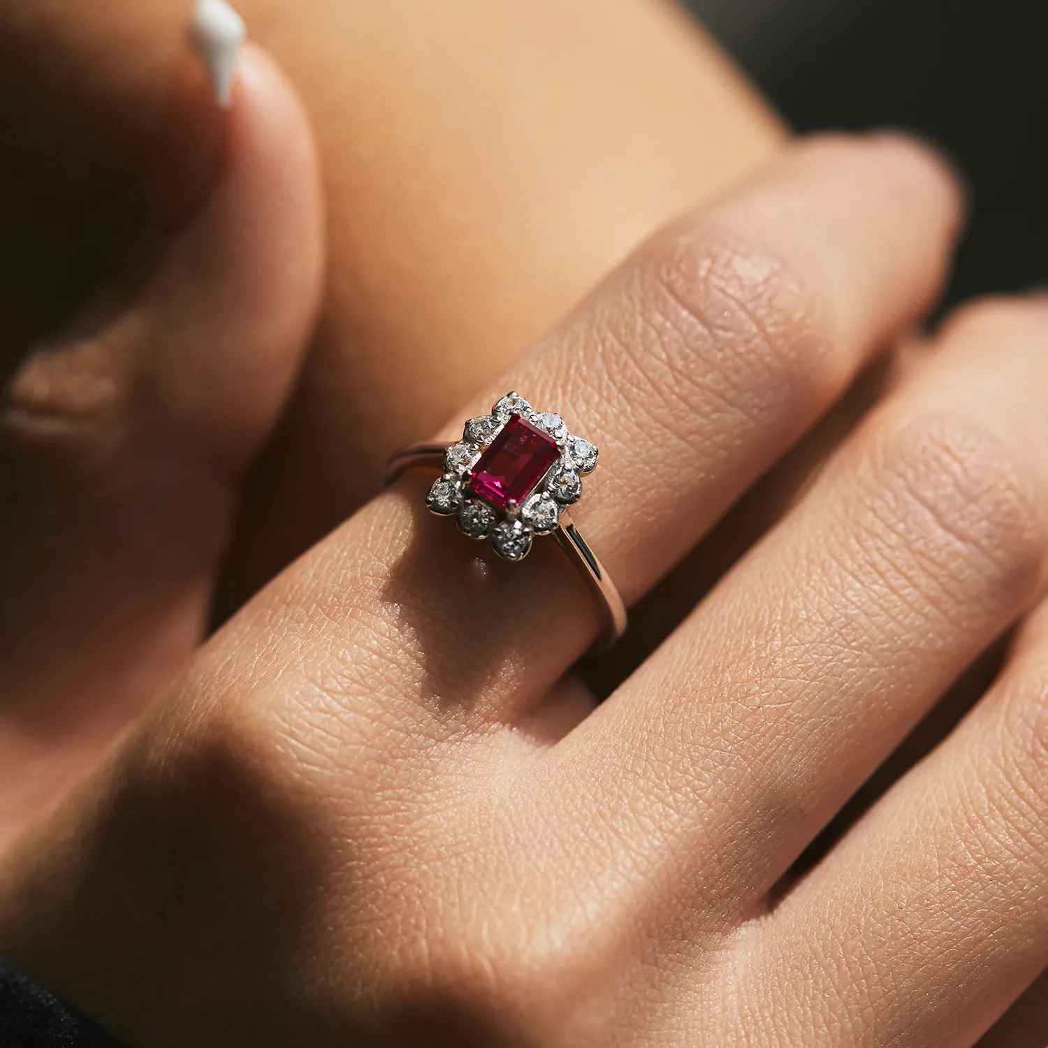 925 Sterling Silver Hot Pink CZ Vintage Ring 70100362 - image1