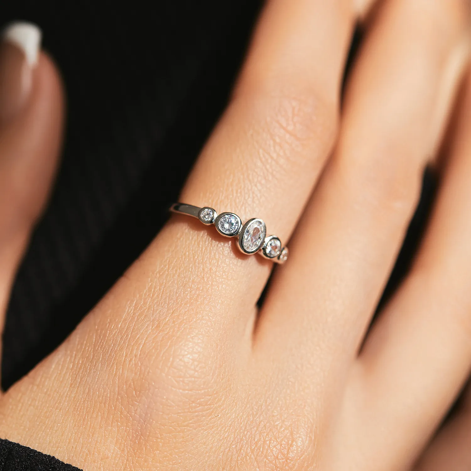 925 Sterling Silver High Sparkle CZ Bubble Ring 70100364 - image1