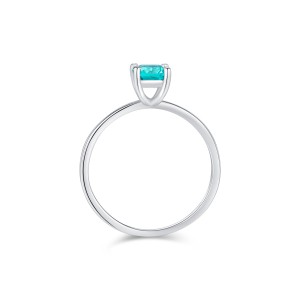 925 Sterling Silver Paraiba Blue CZ Solitaire Ring 70100365