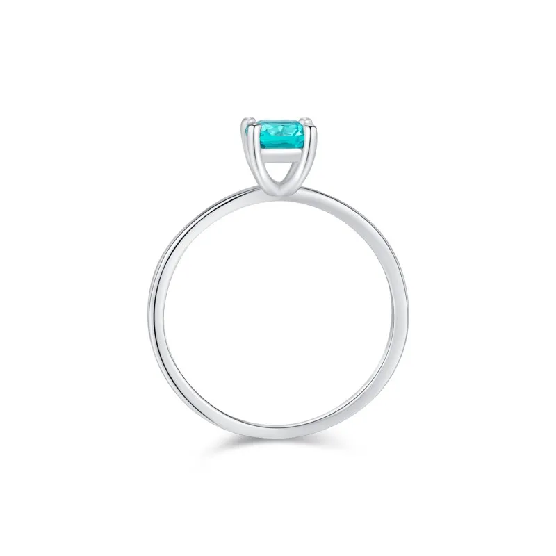 925 Sterling Silver Paraiba Blue CZ Solitaire Ring 70100365
