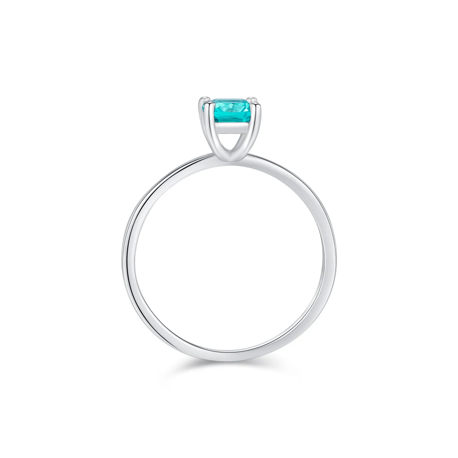 925 Sterling Silver Paraiba Blue CZ Solitaire Ring 70100365