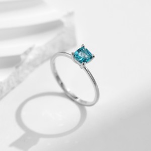925 Sterling Silver Paraiba Blue CZ Solitaire Ring 70100365