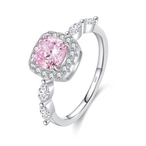 925 Sterling Silver Sweet Candy Cushion CZ Ring 70100367