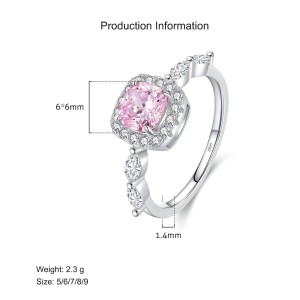 925 Sterling Silver Sweet Candy Cushion CZ Ring 70100367
