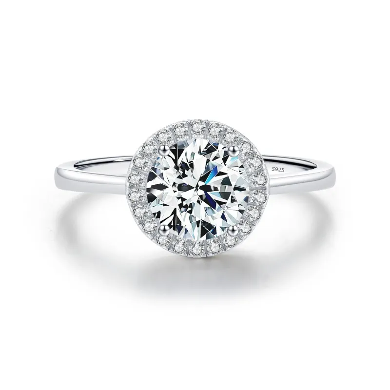 925 Sterling Silver Sparkle Halo CZ Statement Ring 70100375
