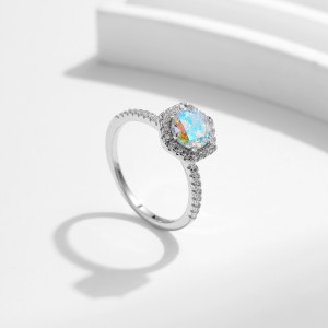 925 Sterling Silver Geometric Gradient CZ Band Ring 70100382