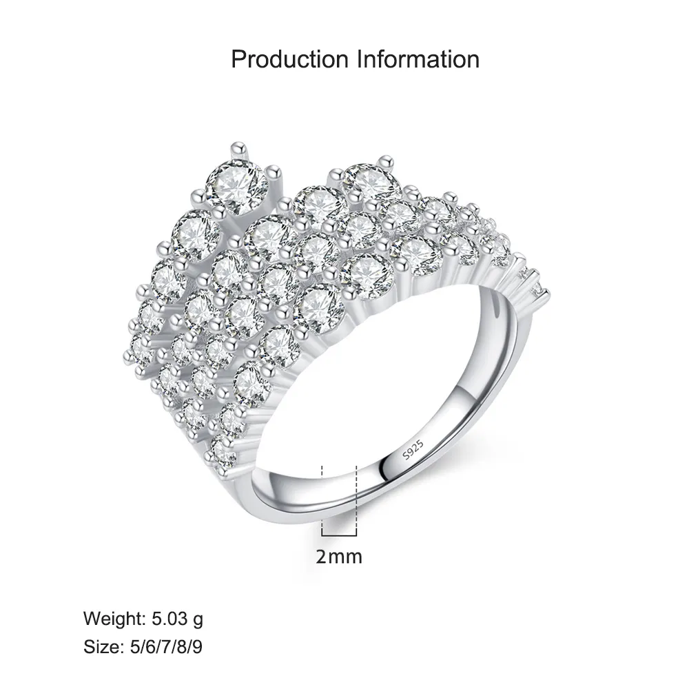 925 Sterling Silver Luxury Full Pave Zirconia Statement Ring 70100384 - image2