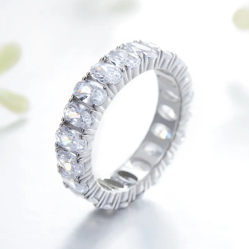 925 Sterling Silver Oval-Cut Full Zirconia Ring 70100389 - image1