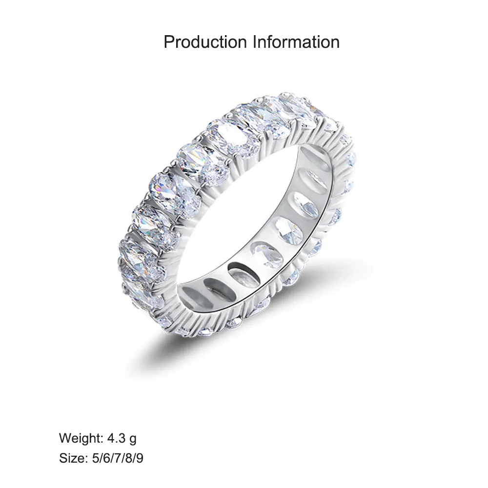 925 Sterling Silver Oval-Cut Full Zirconia Ring 70100389 - image2