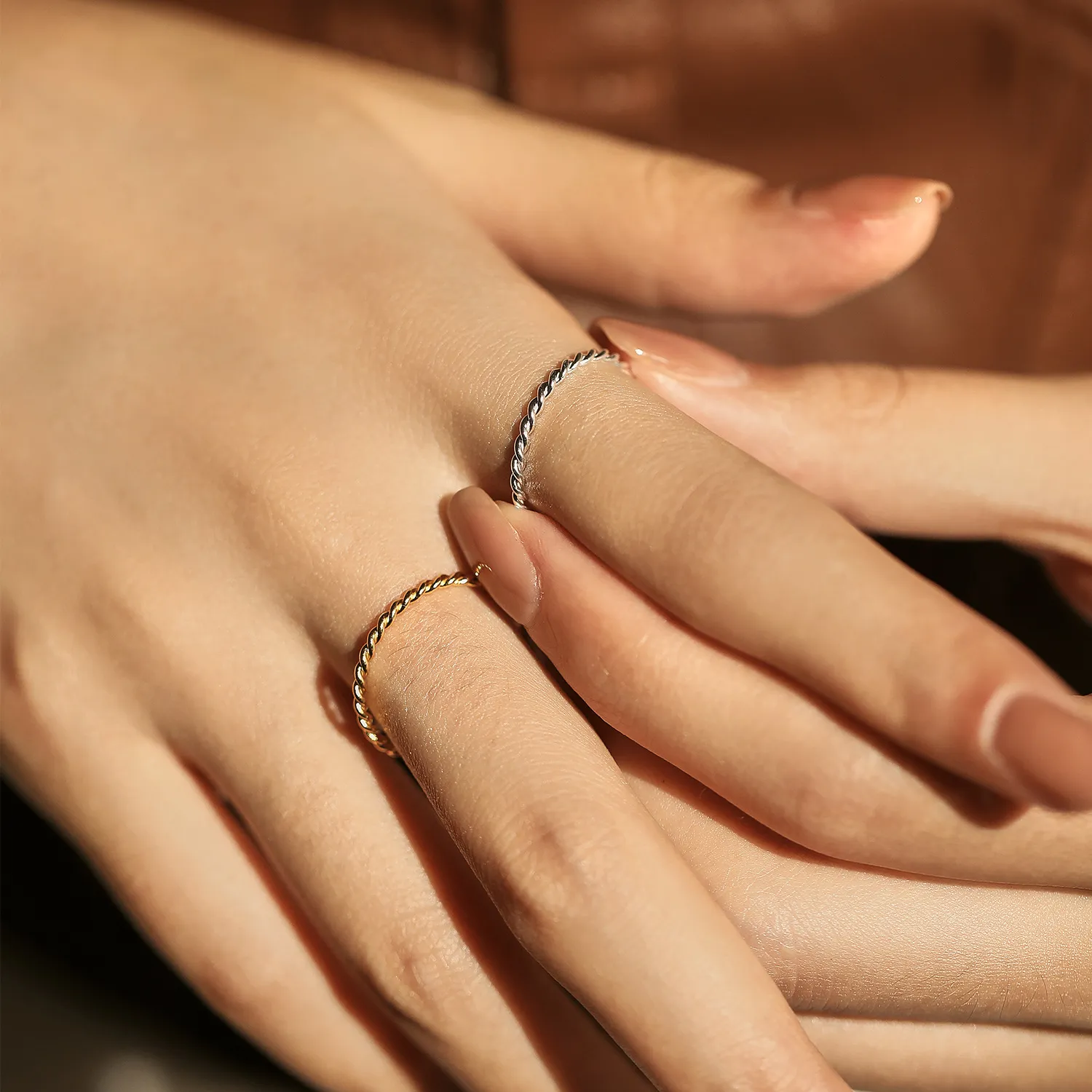 925 Sterling Silver Minimalist Twisted Rope Thin Ring 70100390 - image1