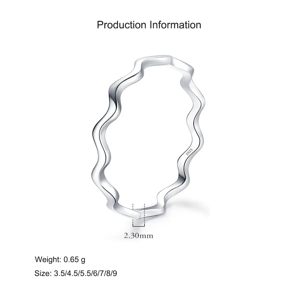 925 Sterling Silver Minimalist Curved Polished Line Ring 70100391 - image2
