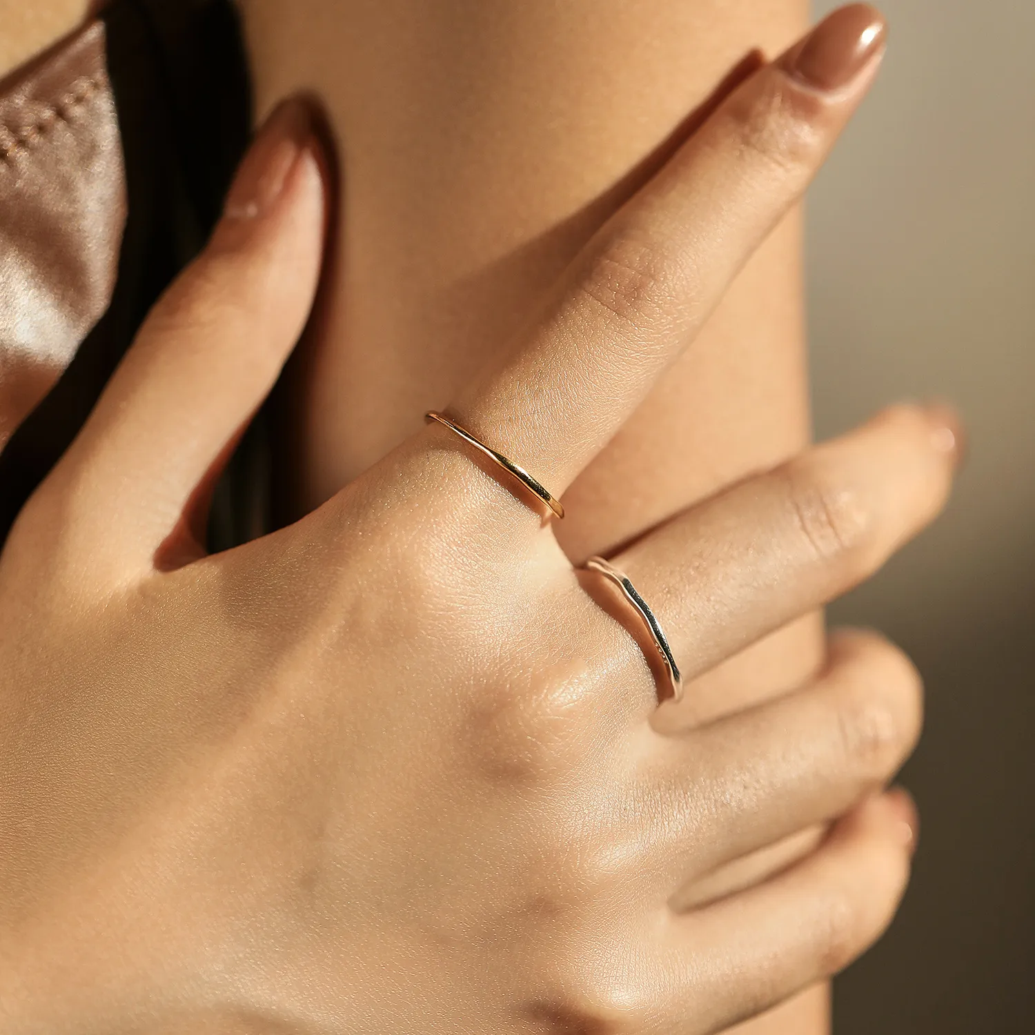 925 Sterling Silver Irregular Pleated Texture Ring 70100392 - image1