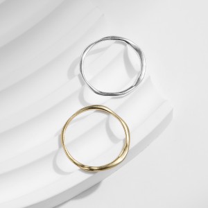 925 Sterling Silver Irregular Pleated Texture Ring 70100392