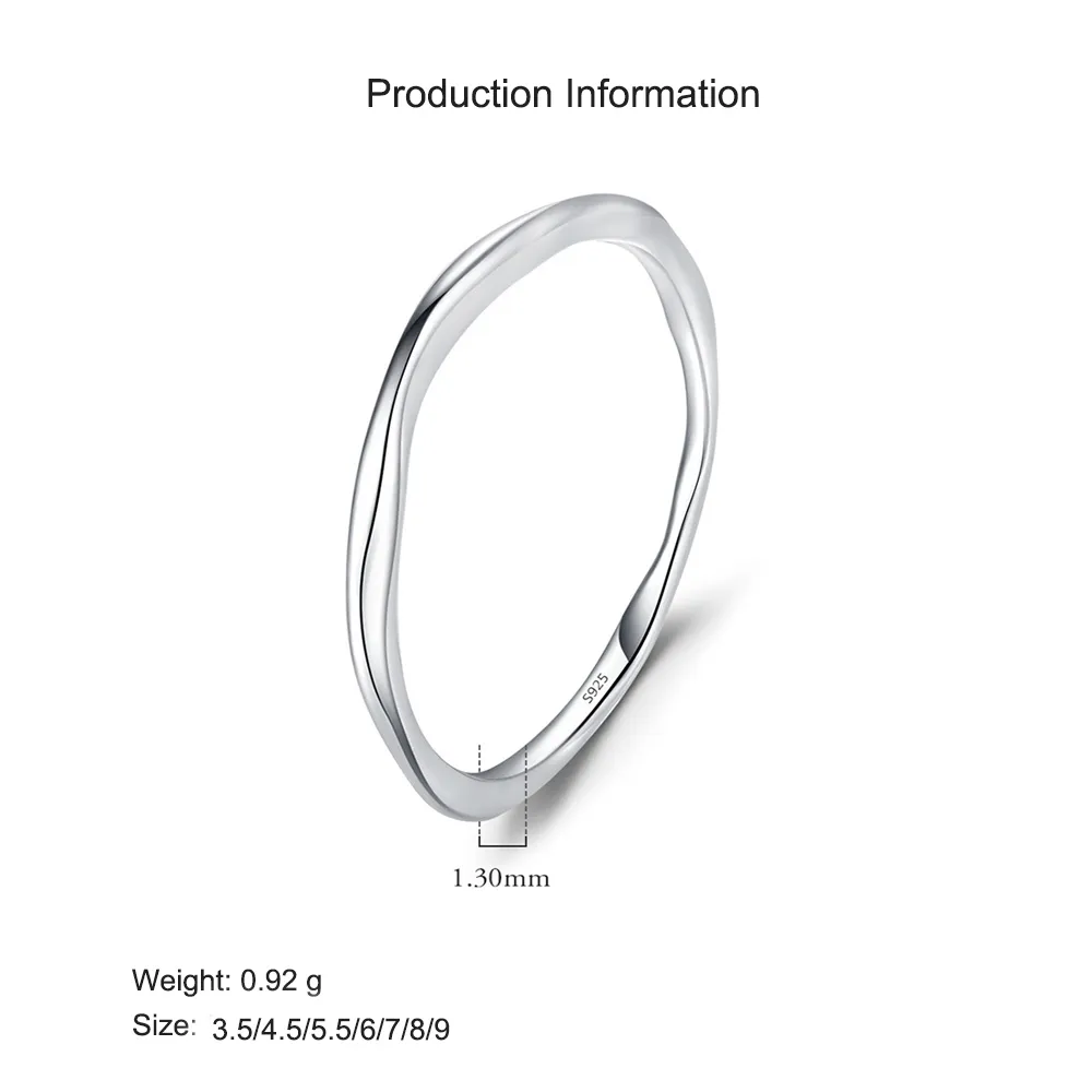 925 Sterling Silver Irregular Pleated Texture Ring 70100392 - image2