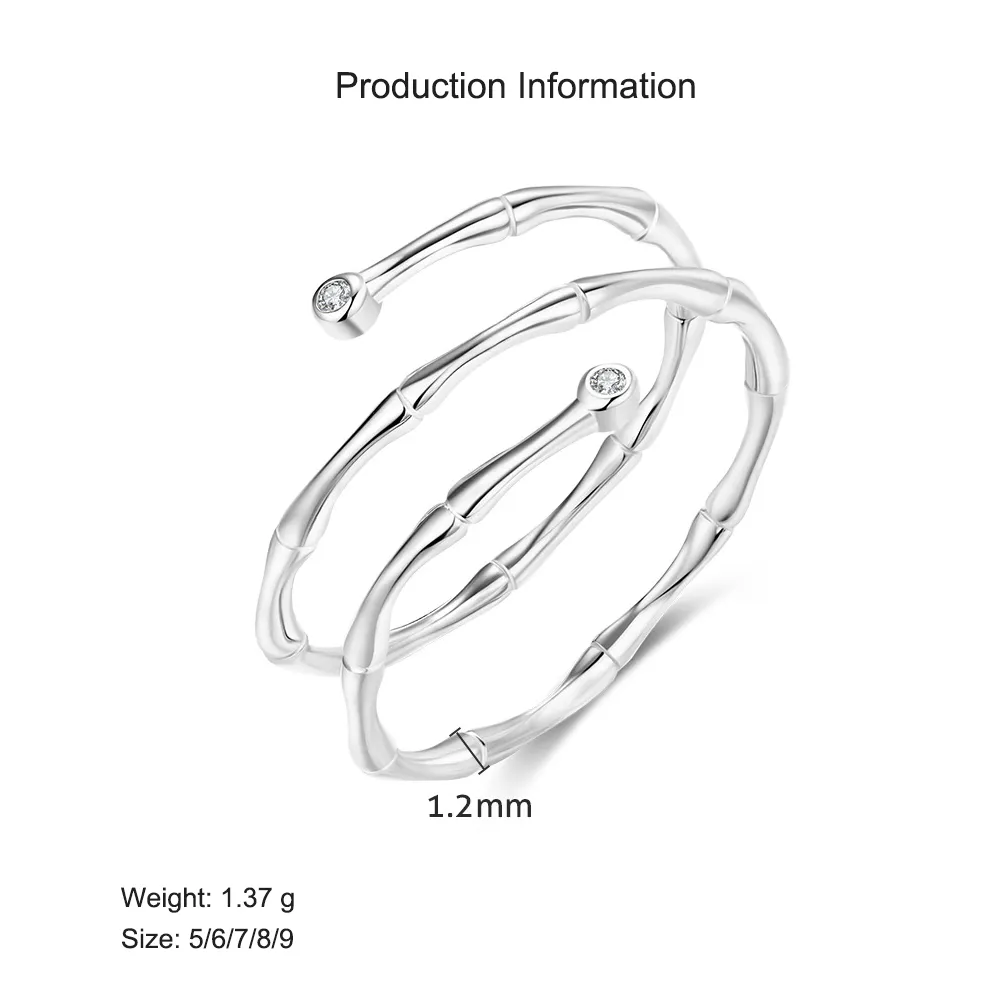 S925 Bamboo-Inspired Multi-Line Adjustable Ring70100393 - image2