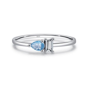 925 Sterling Silver Minimalist Teardrop Stacking Ring 70100394