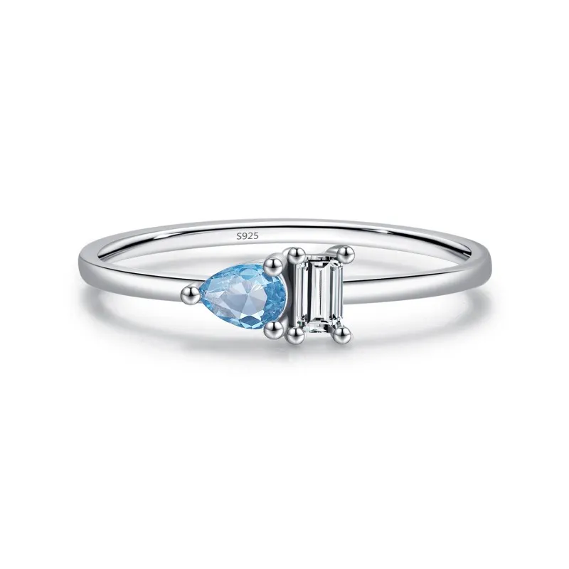 925 Sterling Silver Minimalist Teardrop Stacking Ring 70100394