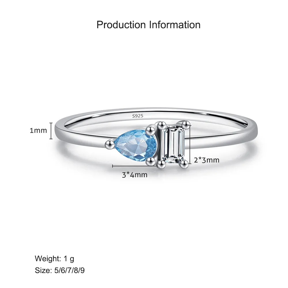 925 Sterling Silver Minimalist Teardrop Stacking Ring 70100394 - image2