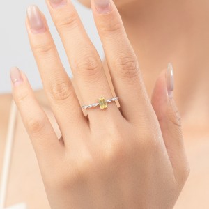 925 Sterling Silver Sugar Cube Zirconia Ring 70100398