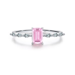 925 Sterling Silver Sugar Cube Zirconia Ring 70100398