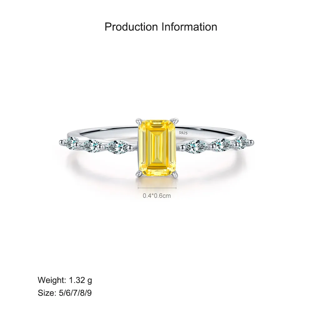 925 Sterling Silver Sugar Cube Zirconia Ring 70100398 - image2