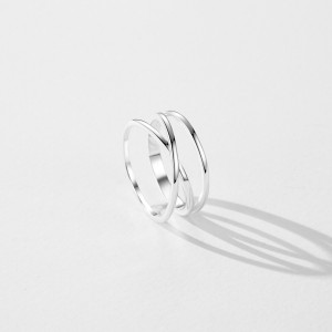 925 Sterling Silver Crisscross Stacking Statement Ring 70100399