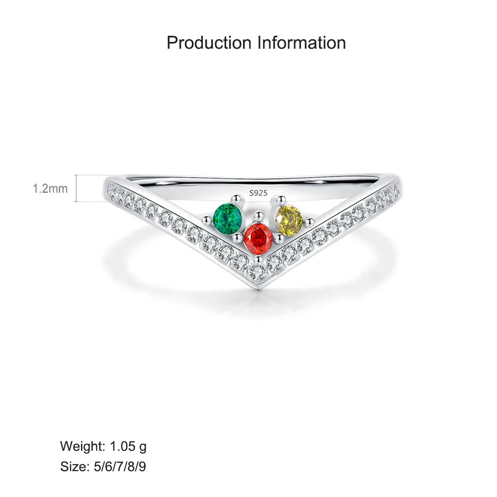 S925 Rainbow Zirconia Geometric Arrow Crown Ring 70100401 - image2