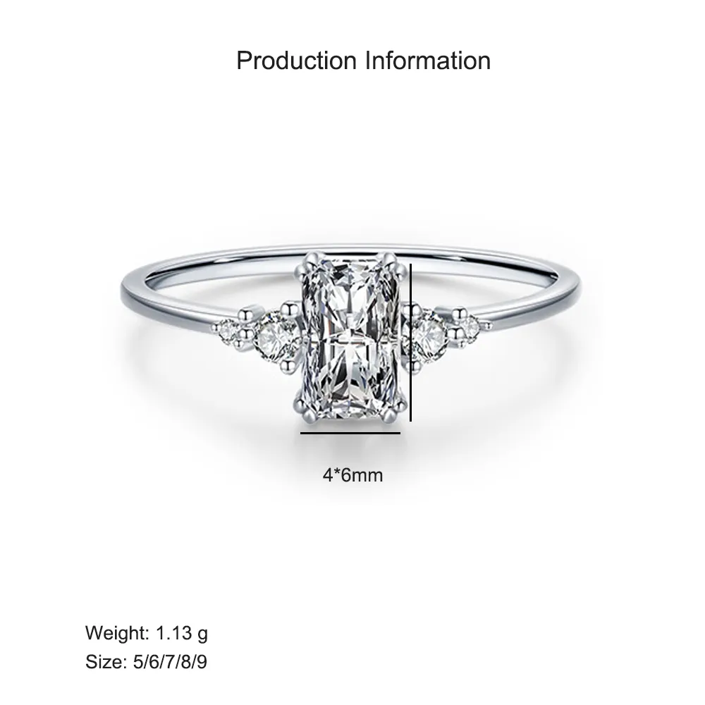 925 Sterling Silver Minimalism Zirconia Band Ring 70100409 - image2