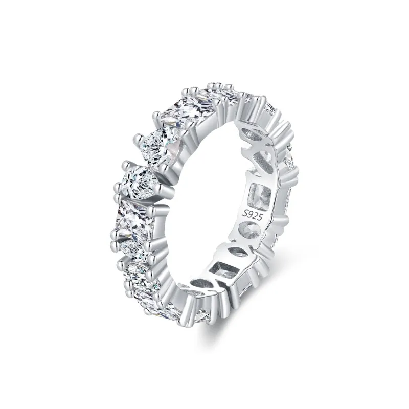 925 Sterling Silver Mixed Zirconia Band Ring 70100411