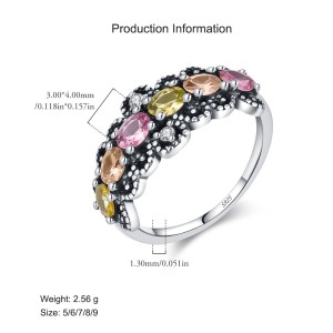 925 Sterling Silver Vintage Zirconia Band Ring 70100414