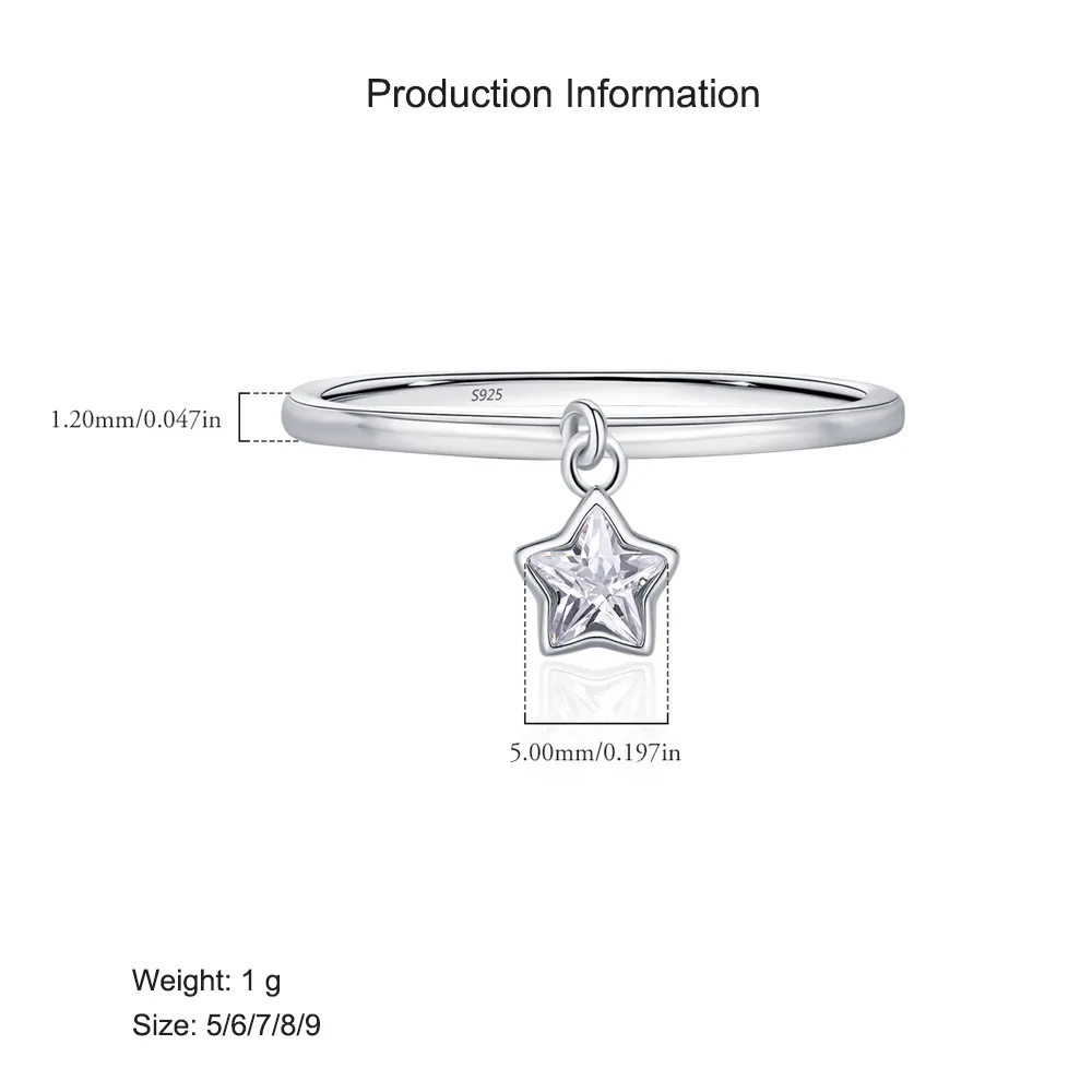 925 Sterling Silver Zirconia Star Ring 70100416 - image2
