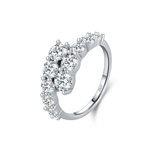 925 Sterling Silver Multi-Row CZ Stacking Ring 70100418