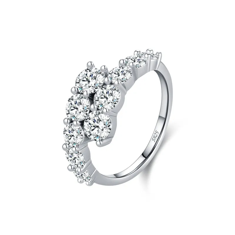 925 Sterling Silver Multi-Row CZ Stacking Ring 70100418