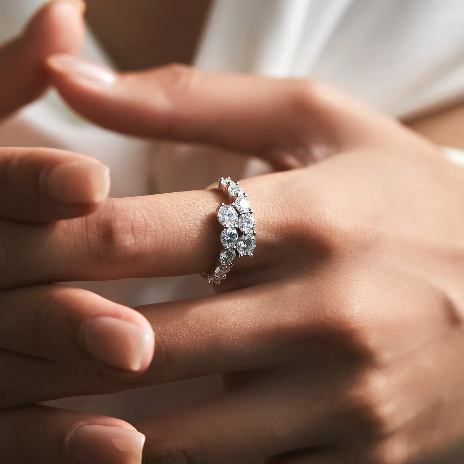 925 Sterling Silver Multi-Row CZ Stacking Ring 70100418 - image1