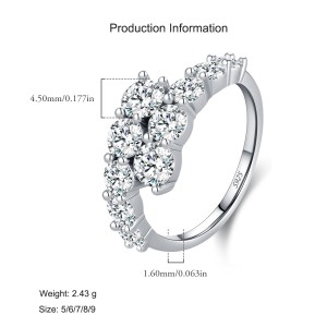 925 Sterling Silver Multi-Row CZ Stacking Ring 70100418