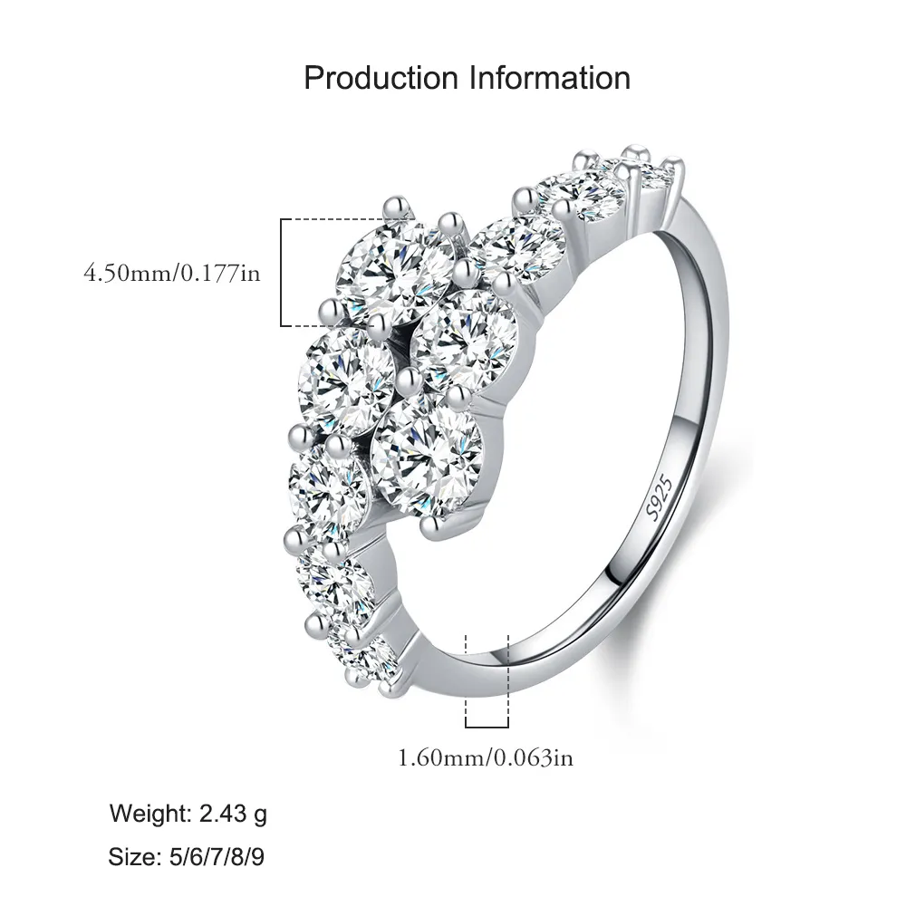 925 Sterling Silver Multi-Row CZ Stacking Ring 70100418 - image2
