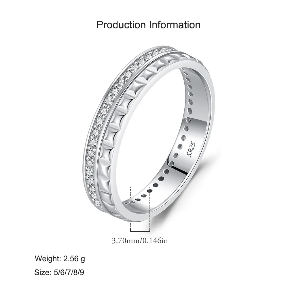 925 Sterling Silver Stackable CZ Paved Band Ring 70100419 - image2