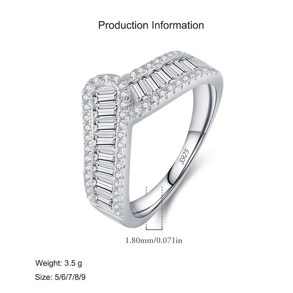 925 Sterling Silver Wide Band Geometric Zircon Ring 70100420 - image2