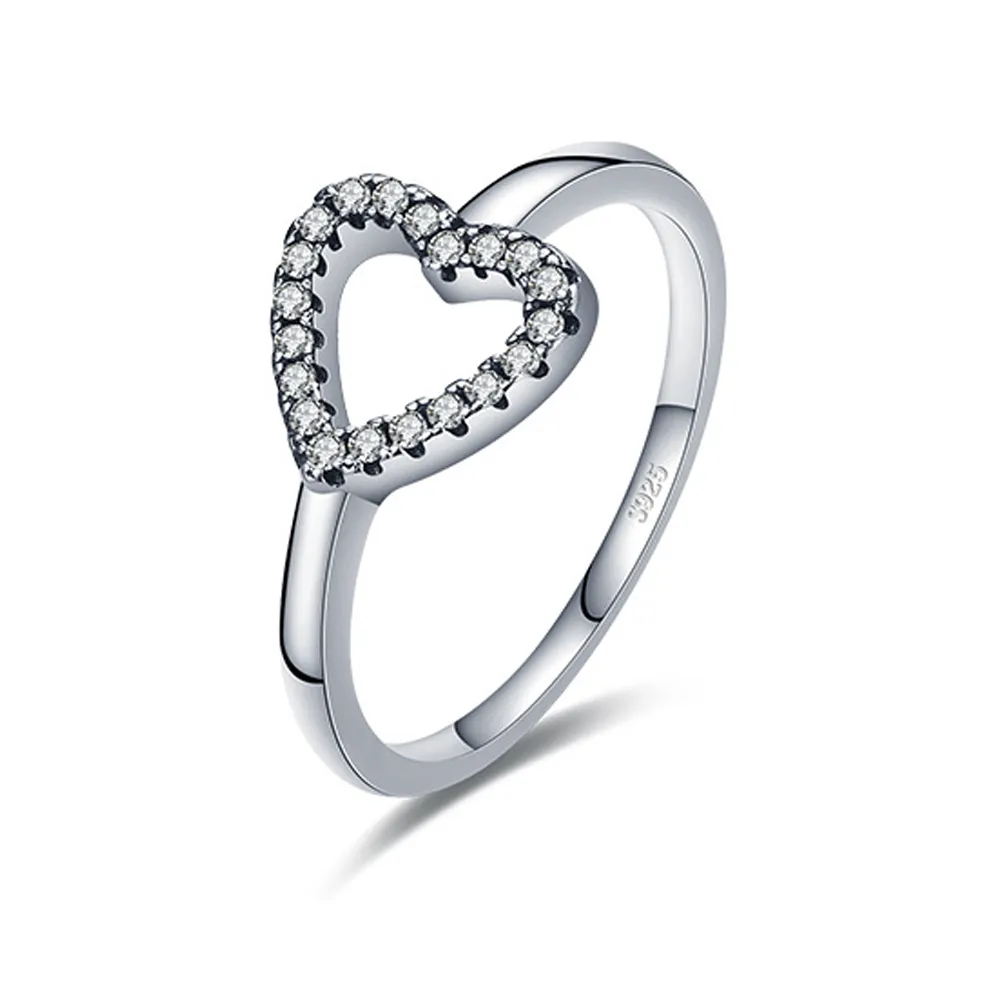 925 Sterling Silver Vintage Heart Zirconia Ring 70100429