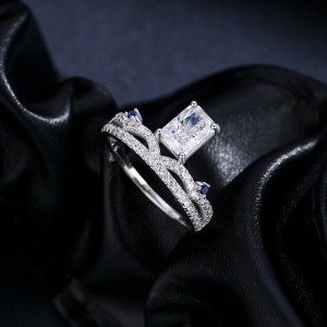 925 Sterling Silver Geometric Design Crown Ring 70100433